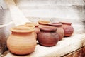 Clay pots lomo Royalty Free Stock Photo