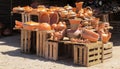 Clay pots at the market