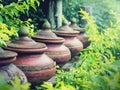 Clay pots used to put drinking water Royalty Free Stock Photo
