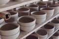 Clay pottery ceramics drying Royalty Free Stock Photo