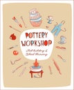 Pottery Workshop Studio invitation Pottery Worshop Studio invitation doodle style