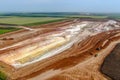 Clay quarry panoramic aerial  drone view Royalty Free Stock Photo
