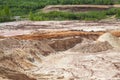 Clay quarry. The place of extraction of red clay for the production of bricks Royalty Free Stock Photo