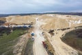 Clay quarry, top view. Clay mining in quarry Royalty Free Stock Photo
