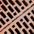 Clay red brick close-uo macro texture. Construction brick isolate on white Royalty Free Stock Photo