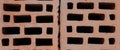 Clay red brick close-uo macro texture. Construction brick isolate on white Royalty Free Stock Photo