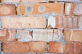 Clay red brick close-uo macro texture. Construction brick isolate on white Royalty Free Stock Photo