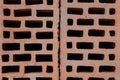 Clay red brick close-uo macro texture. Construction brick isolate on white Royalty Free Stock Photo
