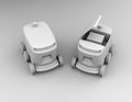 Clay rendering of self-driving delivery robots