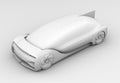 Clay rendering of self driving electric car exterior