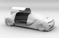 Clay rendering of self driving electric car interior