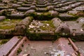 Clay Roof Shingles European German Moss Dirty Old Shed Top Close Royalty Free Stock Photo