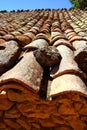 Clay roof tiles old aged arabic style in Spain Royalty Free Stock Photo