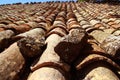 Clay roof tiles old aged arabic style in Spain Royalty Free Stock Photo