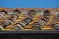 Clay roof tiles of traditional building Royalty Free Stock Photo