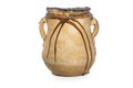 Isolated rustic clay Honey jug