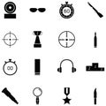 Clay shooting icon set