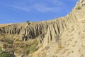 Clay slope with weathering and soil erosion