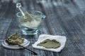 Clay Spa and medical concept: Clay Poultice Use It to Relieve Inflammation,for abscess,cyst,arthritis,Skincare benefit