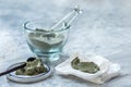 Clay Spa and medical concept: Clay Poultice Use It to Relieve Inflammation,for abscess,cyst,arthritis,Skincare benefit