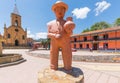 Clay statue in the main park of Raquira Colombia