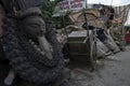 Clay Statues getting ready in the streets of Kumartuli,Kolkata,India