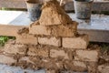 Clay and straw handmade bricks Royalty Free Stock Photo