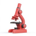 Clay-style 3D laboratory microscope, isolated on white background, simplified friendly proportions, Royalty Free Stock Photo