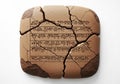Clay tablet featuring ancient cuneiform script, displaying rows of Royalty Free Stock Photo