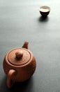 Clay teapot and teacup