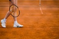 Clay tennis court and player concept Royalty Free Stock Photo