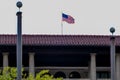 Clay tile roof over columns