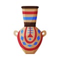 Clay Vase, Ancient Egyptian Crockery, Pottery Flat Style Vector Illustration on White Background