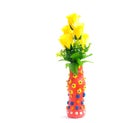 Clay vase on white ground Royalty Free Stock Photo