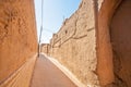 Clay walls of the narrow street of Middle East