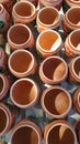 Clay pots placed for sale Royalty Free Stock Photo