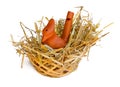 Clay whistle bird in nest Royalty Free Stock Photo