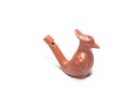 Clay whistle in the bird shape