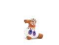 Clay whistle folk toy with mural isolated on a white background