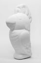 Clay white plaster figurine
