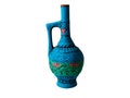 Clay wine jug. Colorful wine bottle Royalty Free Stock Photo