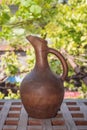 Clay wine jug Royalty Free Stock Photo