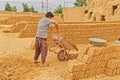 Clayman making bricks Royalty Free Stock Photo