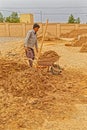 Clayman making bricks Royalty Free Stock Photo