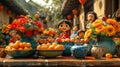 Claymation scene of colorful Nowruz table setting