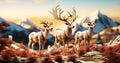 Claymation Wildlife Family of Caribou