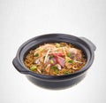 Claypot chicken rice or chicken rice on a background. Royalty Free Stock Photo