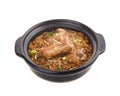 Claypot pork rice. asia food