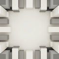 Abstract Geometric Frame with 3D Cubes and Rectangles Royalty Free Stock Photo