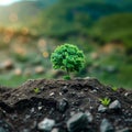 Clean air advocate Tree planting symbolizes the fight against CO2 emissions